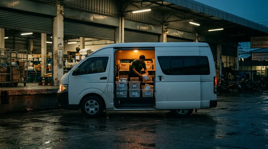 Economy service: delivery van and postal network